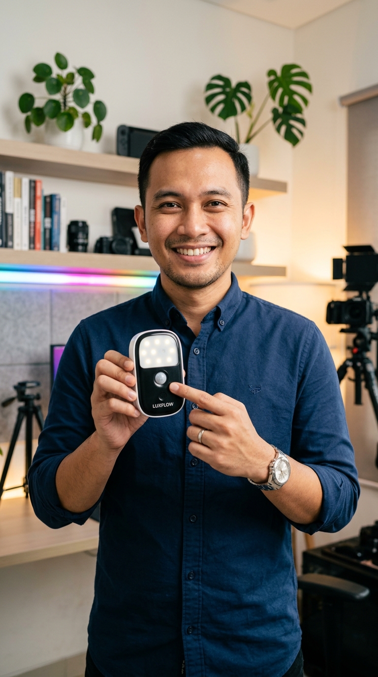 Pria Dewasa Sedang Promosi Produk Affiliate