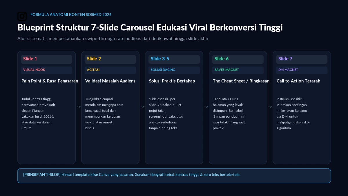 Blueprint Struktur 7 Slide Carousel Edukasi Viral Berkonversi Tinggi